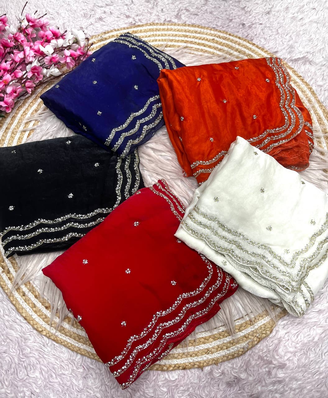 Ethnic Spiral Fancy Silk Saree