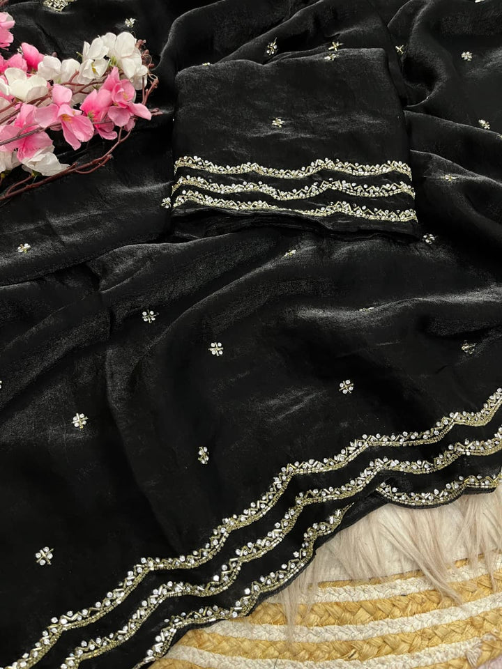 Ethnic Spiral Fancy Silk Saree