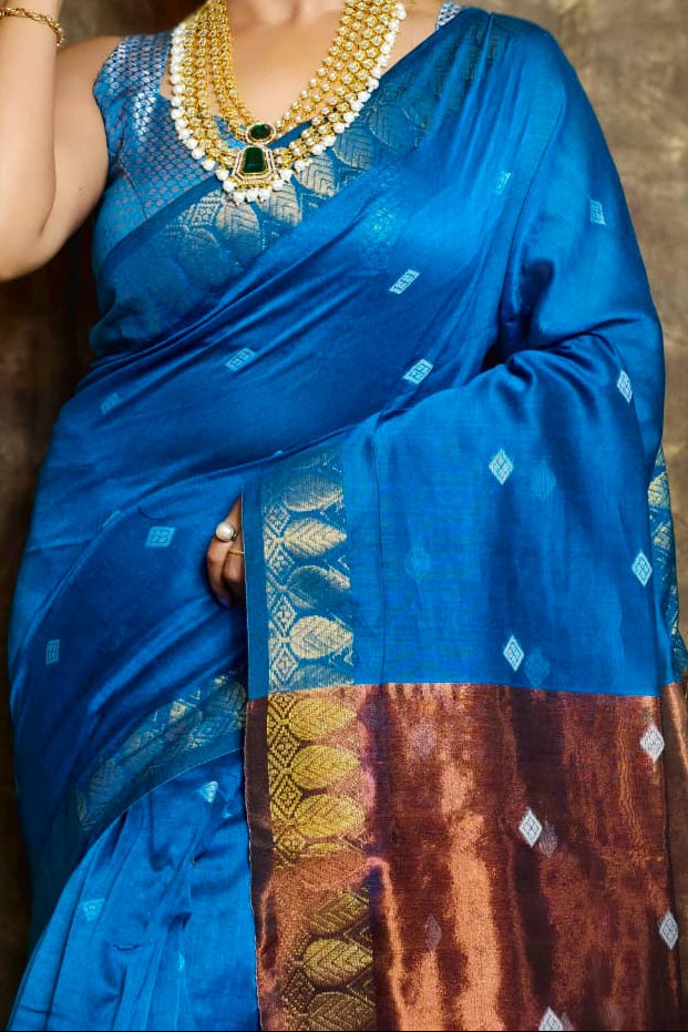 Golden Horizon Cotton Banarasi Saree