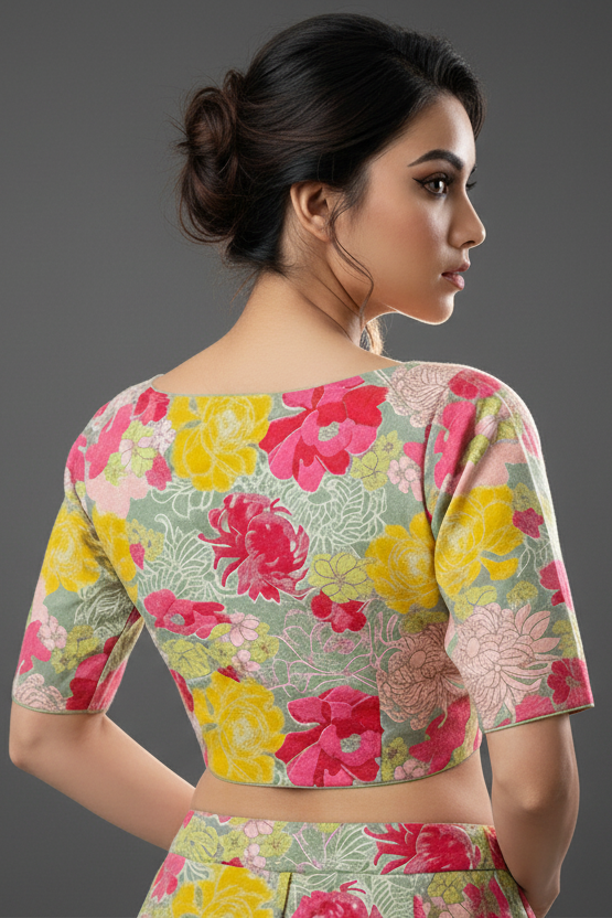 Live Everyday - Printed Cotton Designer Blouse