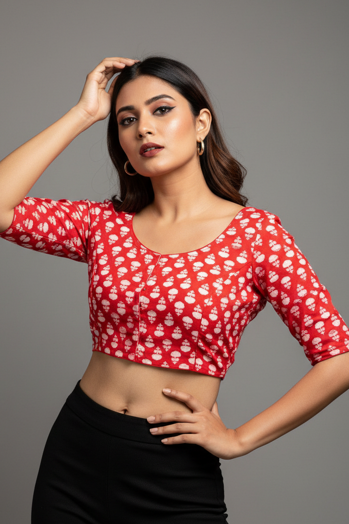 Live Everyday - Printed Cotton Designer Blouse