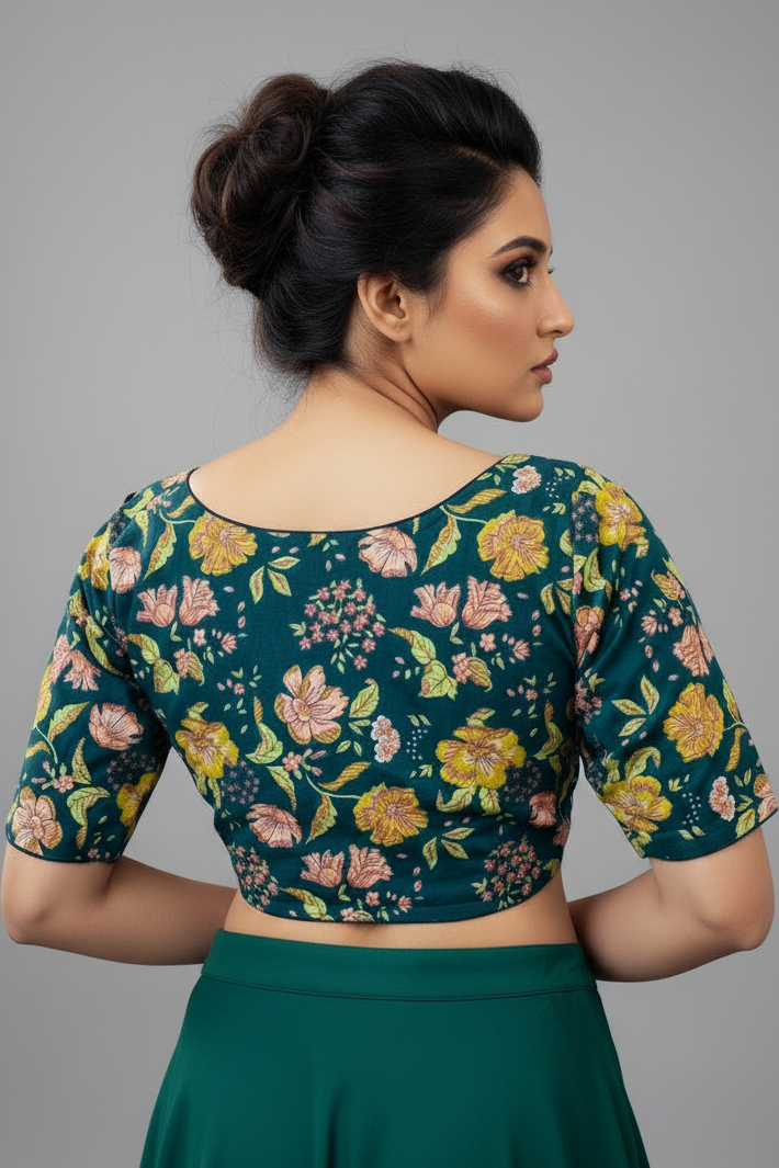 Live Everyday - Printed Cotton Designer Blouse