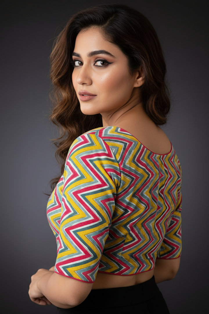 Live Everyday - Printed Cotton Designer Blouse