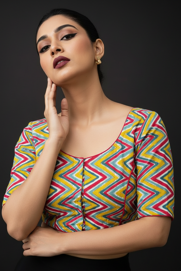 Live Everyday - Printed Cotton Designer Blouse