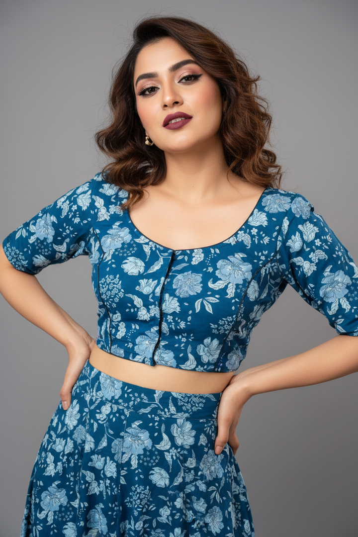 Live Everyday - Printed Cotton Designer Blouse