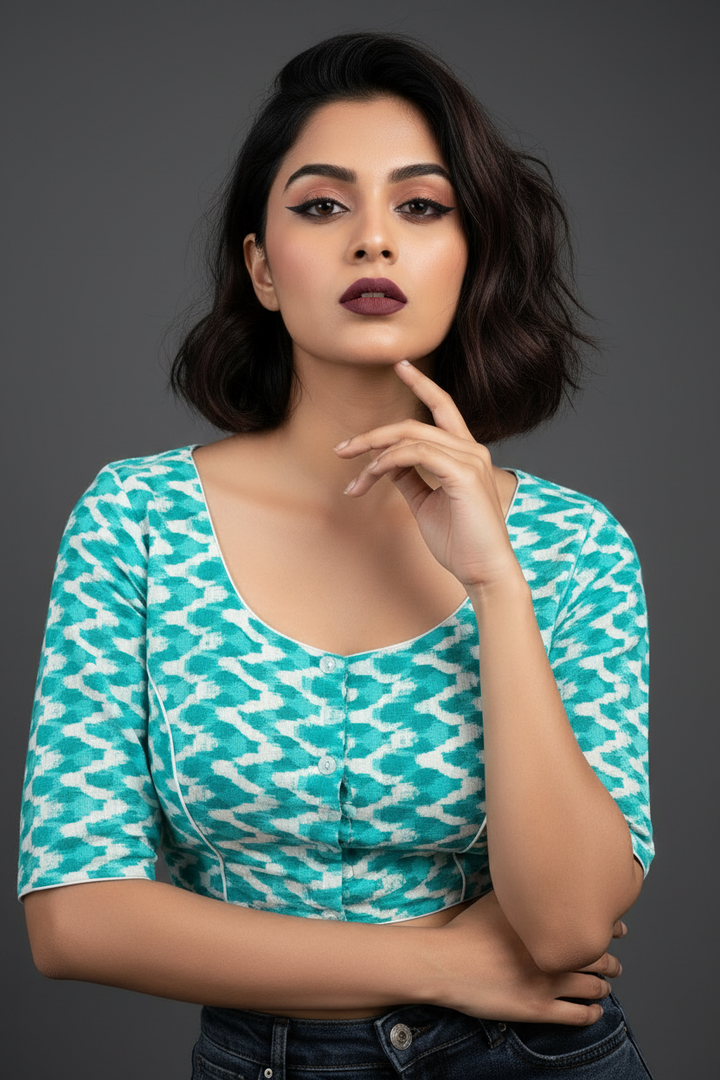 Live Everyday - Printed Cotton Designer Blouse