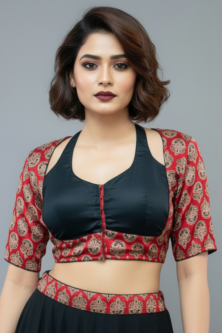 Rupavarna Ajrakh Masaba Blouse