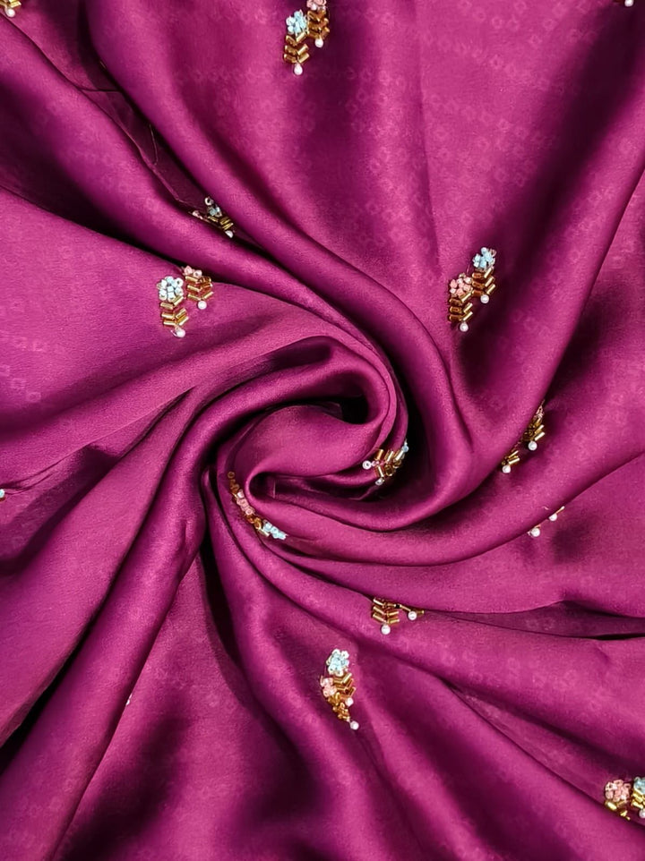 Emerald Glow Satin Dola Silk Saree