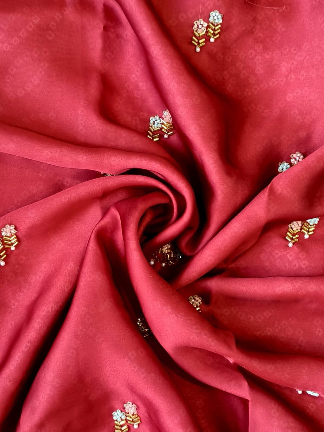 Emerald Glow Satin Dola Silk Saree