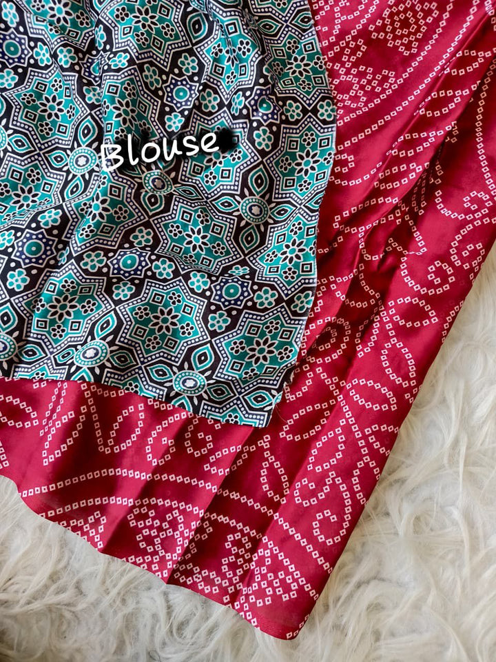 Emerald Glow Satin Dola Silk Saree