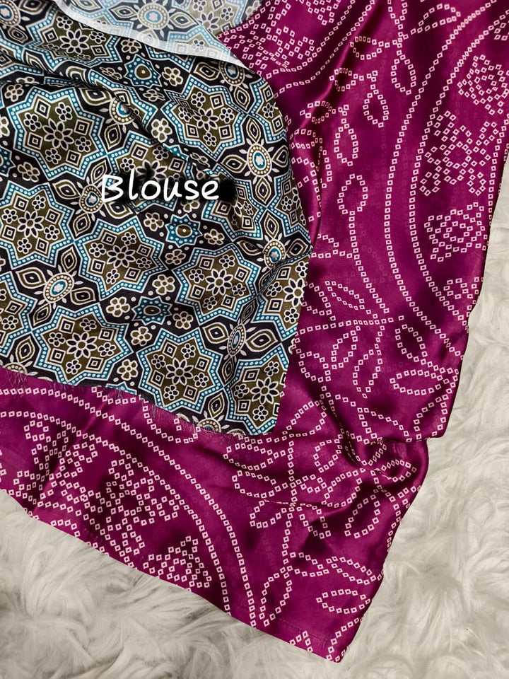 Emerald Glow Satin Dola Silk Saree