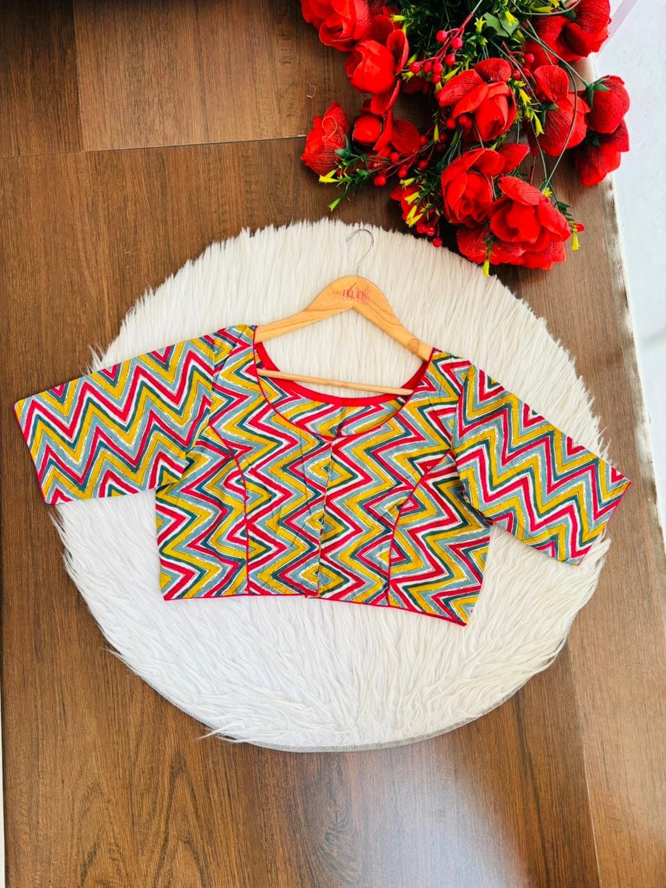 Live Everyday - Printed Cotton Designer Blouse