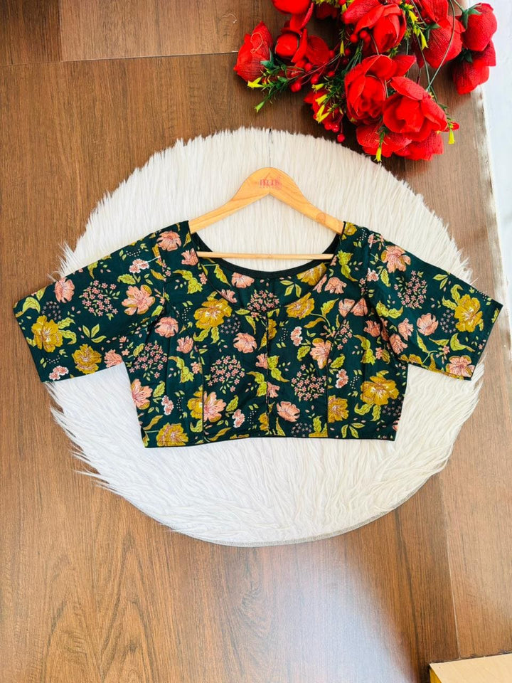 Live Everyday - Printed Cotton Designer Blouse