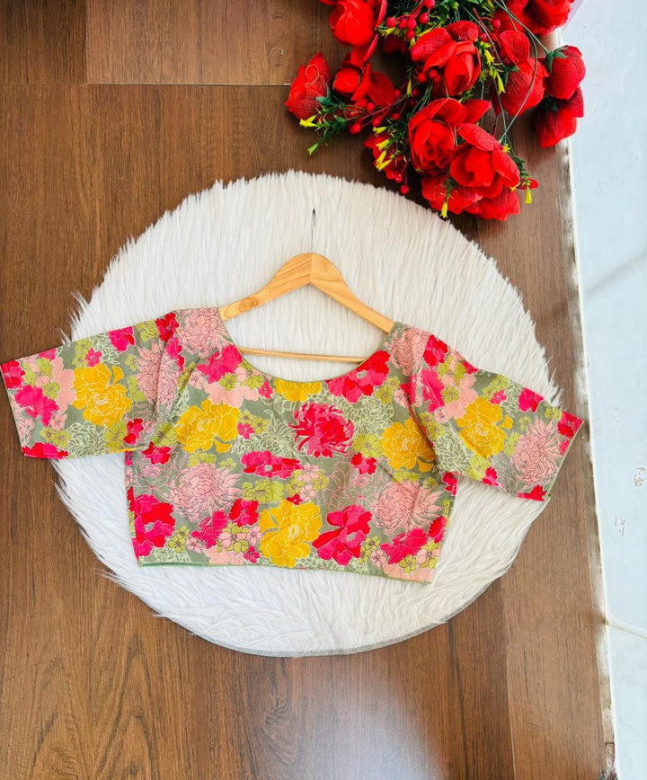 Live Everyday - Printed Cotton Designer Blouse