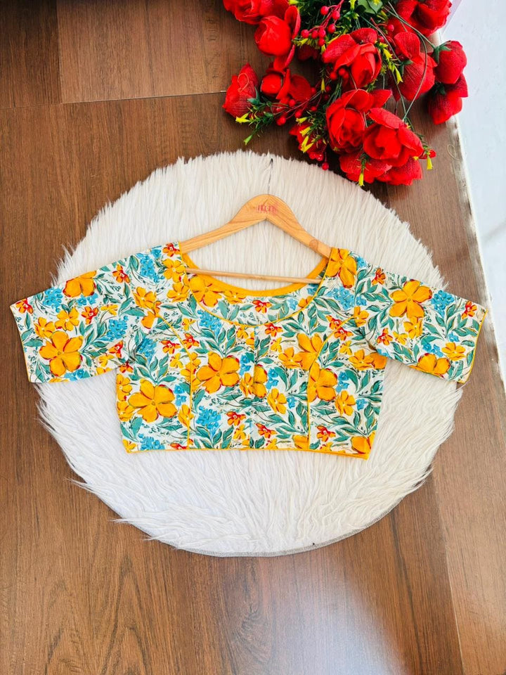 Live Everyday - Printed Cotton Designer Blouse