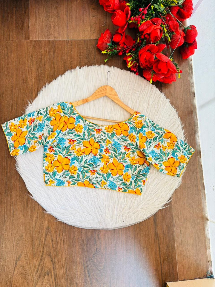 Live Everyday - Printed Cotton Designer Blouse