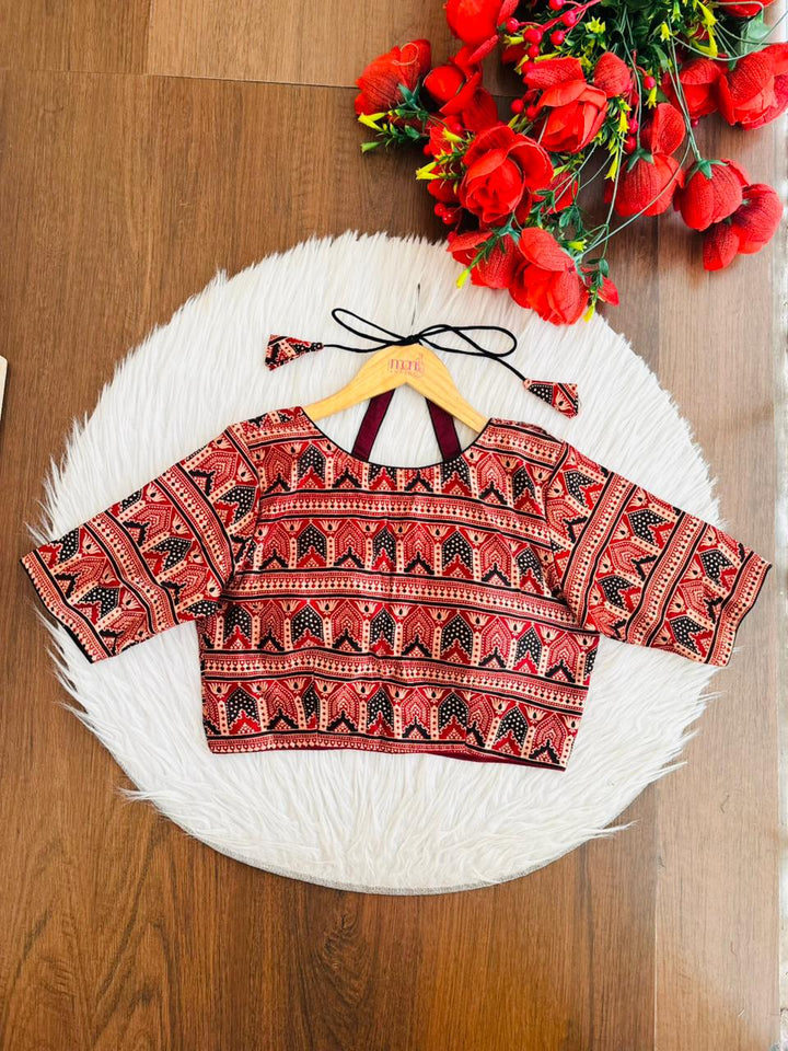 Rupavarna Ajrakh Masaba Blouse