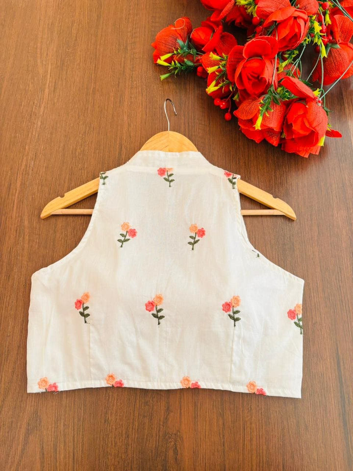 Dealing In Embroidery - Halter neck Blouse