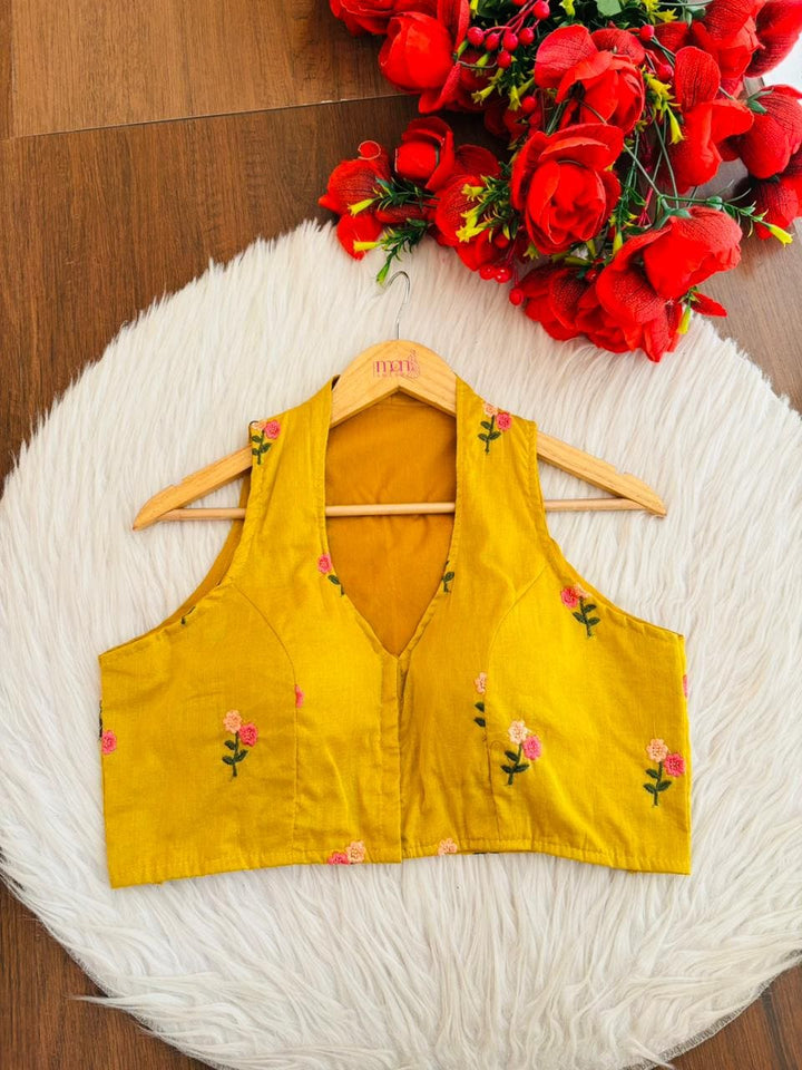 Dealing In Embroidery - Halter neck Blouse