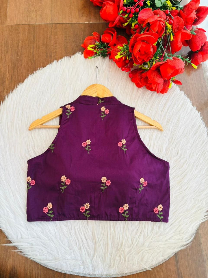 Dealing In Embroidery - Halter neck Blouse