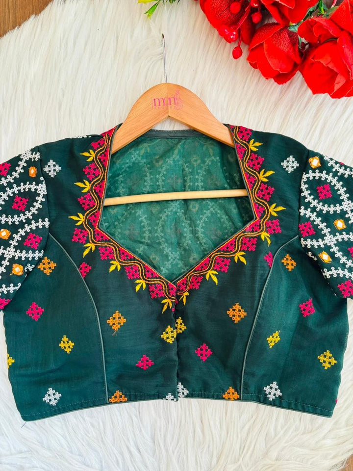 Kutch Style Vichitra Silk Blouse