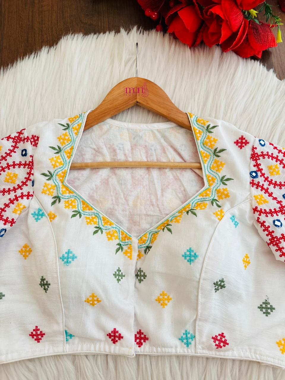 Kutch Style Vichitra Silk Blouse