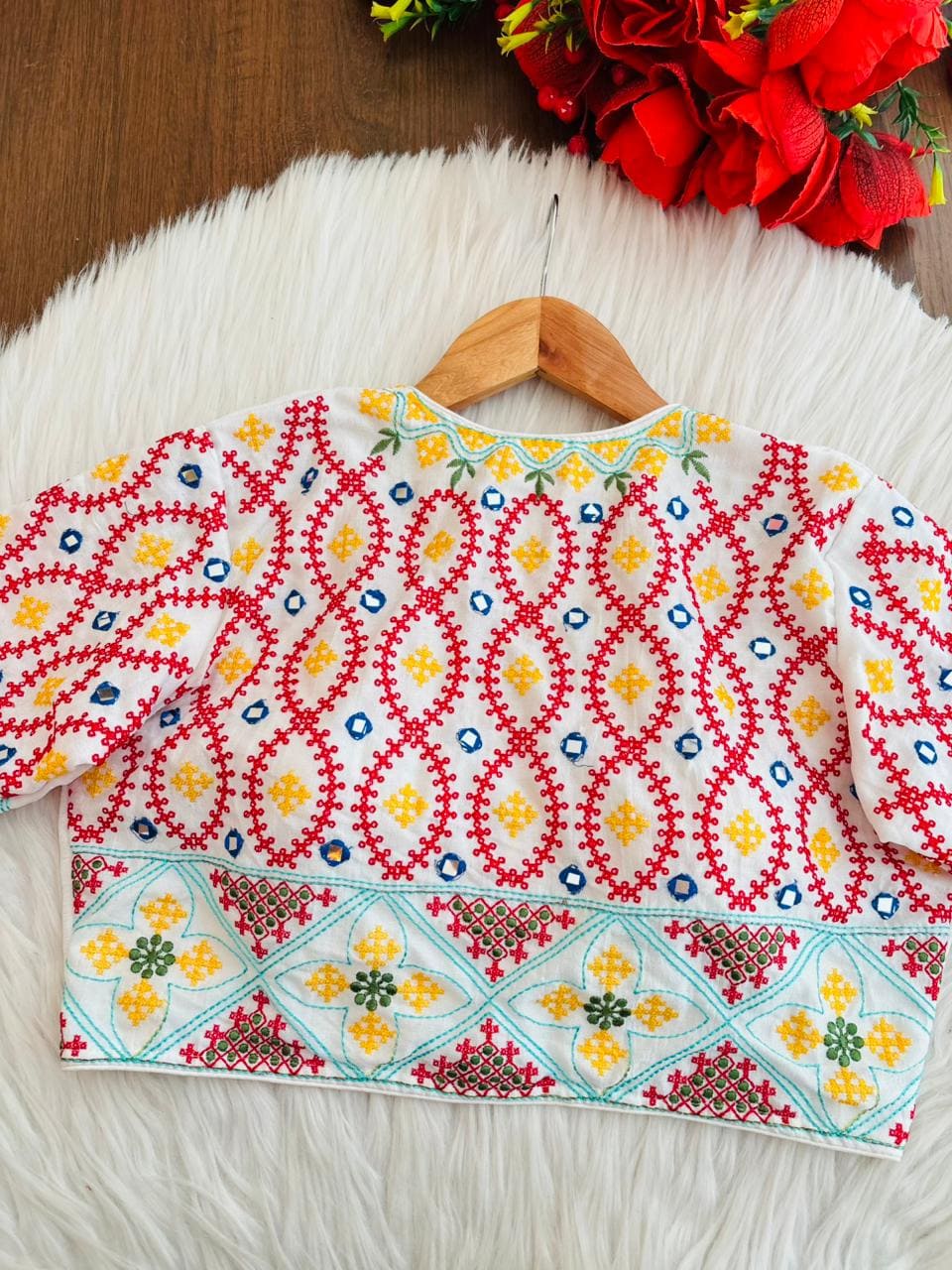 Kutch Style Vichitra Silk Blouse