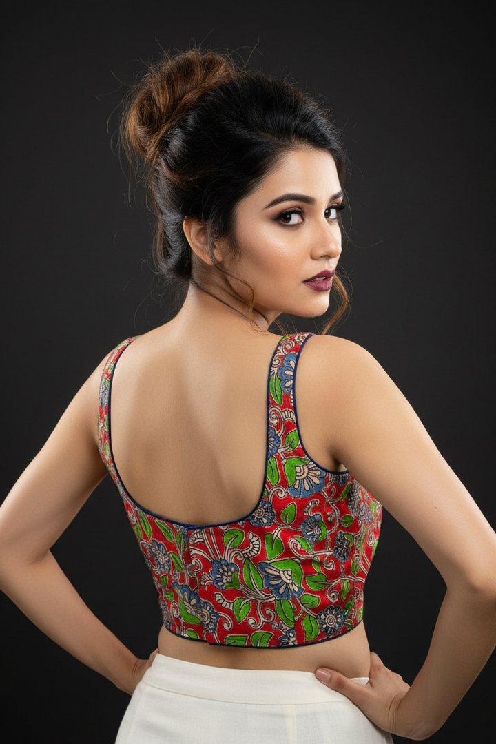 Pop Fusion kalamkari-Designer Blouse