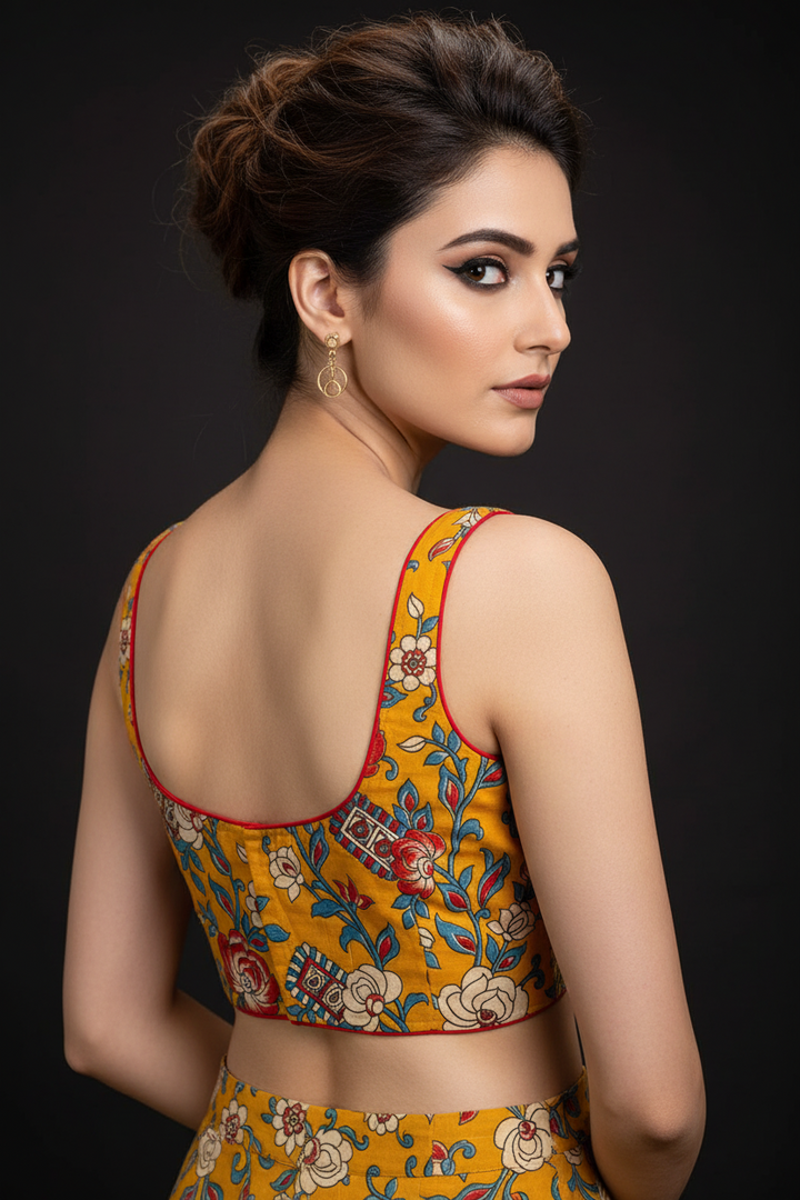 Pop Fusion kalamkari-Designer Blouse