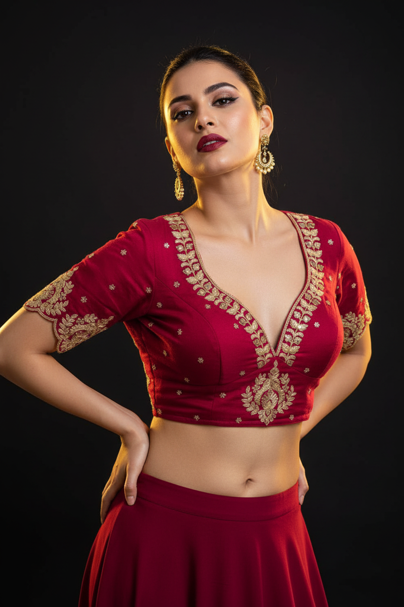 The Empress Glow V-Neck Blouse