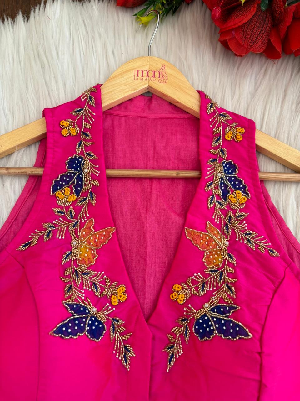 Dreamy Look- Aari Hand work Halter Blouse