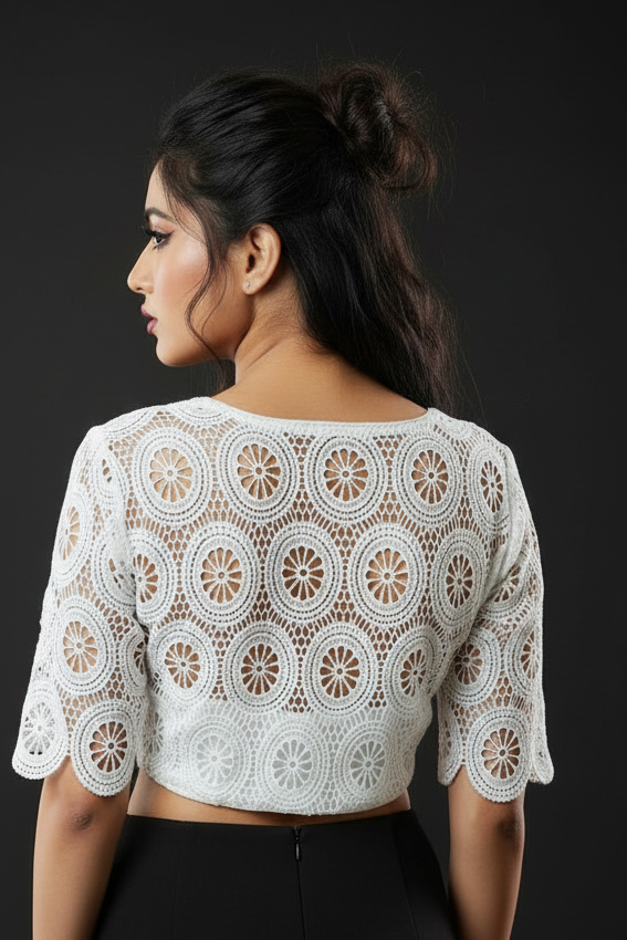 Whimsical Weave Crochet Blouse