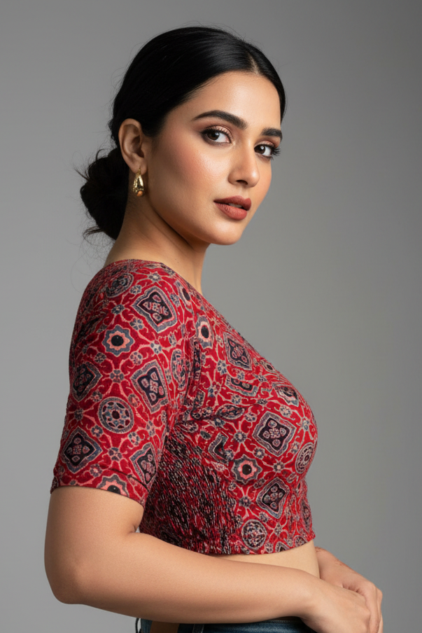 Mystic Mirage Stretchable Ajrakh Blouse