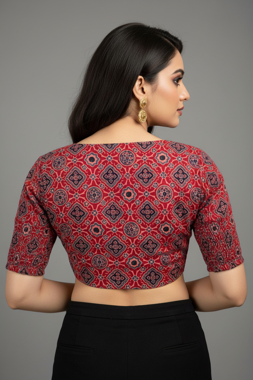 Mystic Mirage Stretchable Ajrakh Blouse