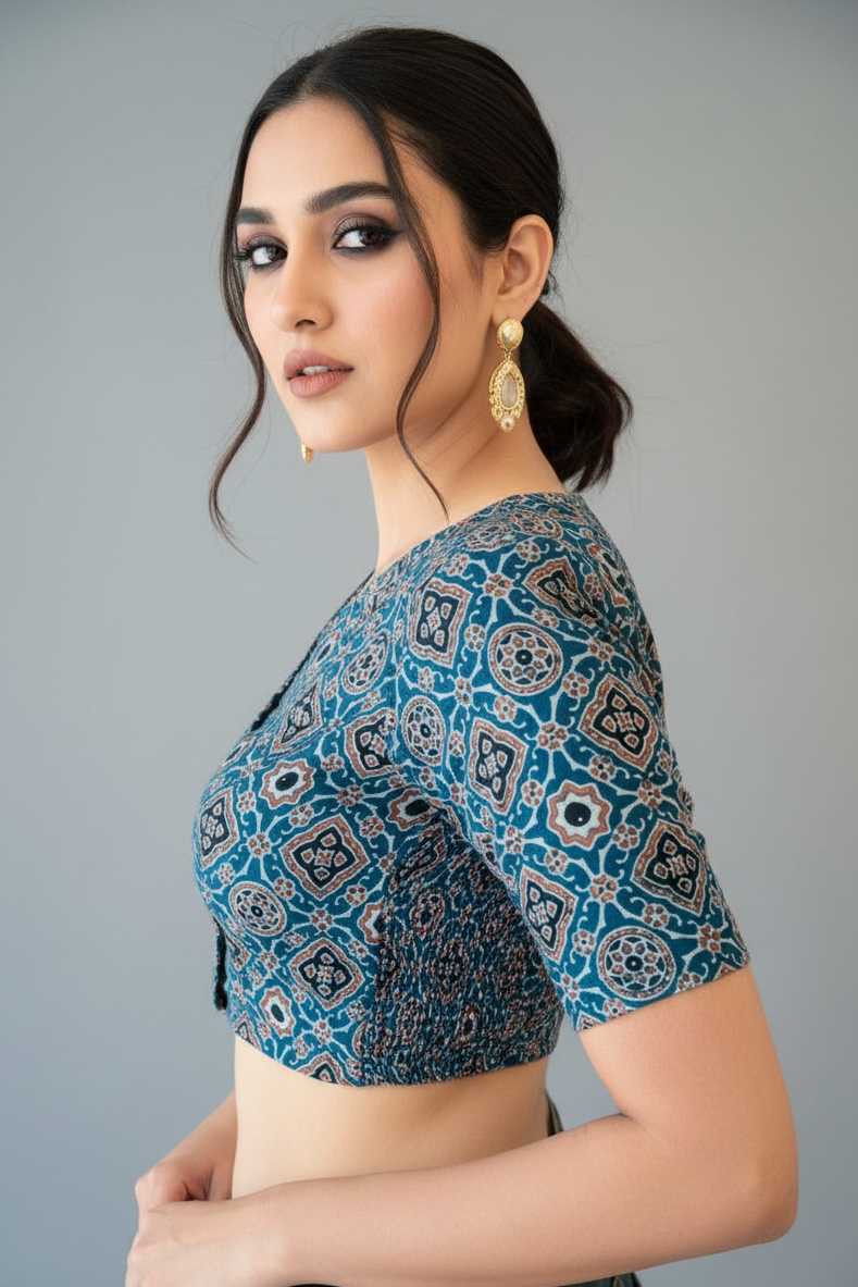 Mystic Mirage Stretchable Ajrakh Blouse
