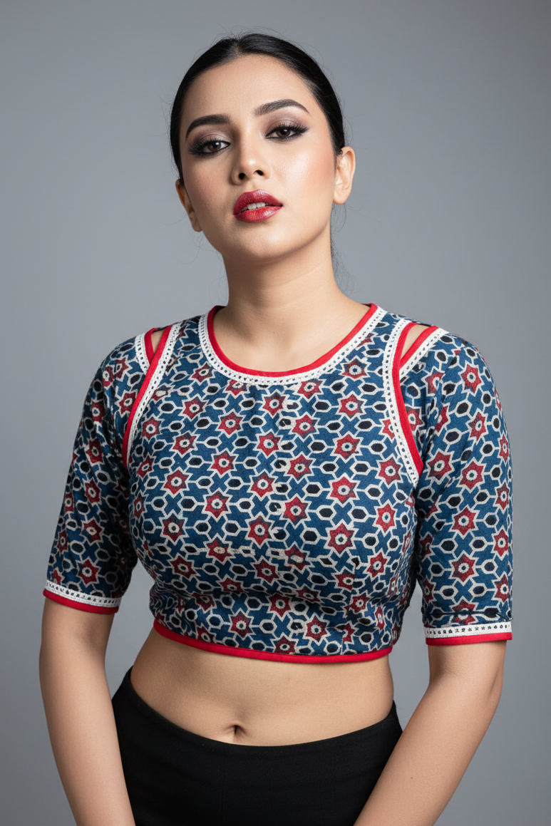 Fresh Realm Classic Ajrakh Cotton Blouse