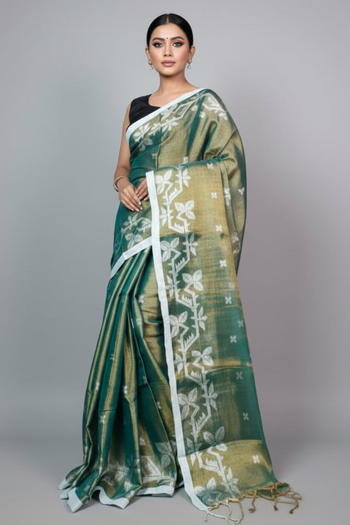 Rajat Pushpika Weave Tissue Saree