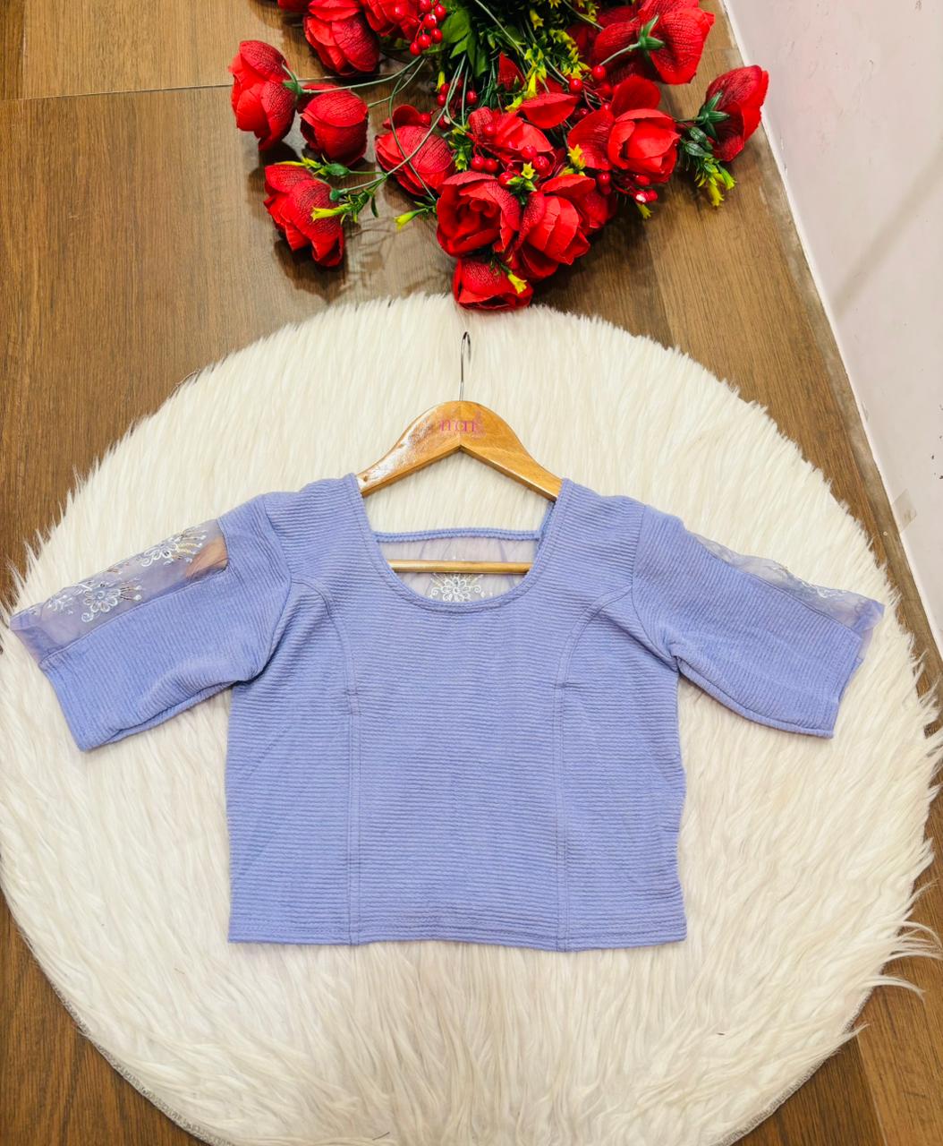 Heritage Glow-Stretchable Knitted Blouse