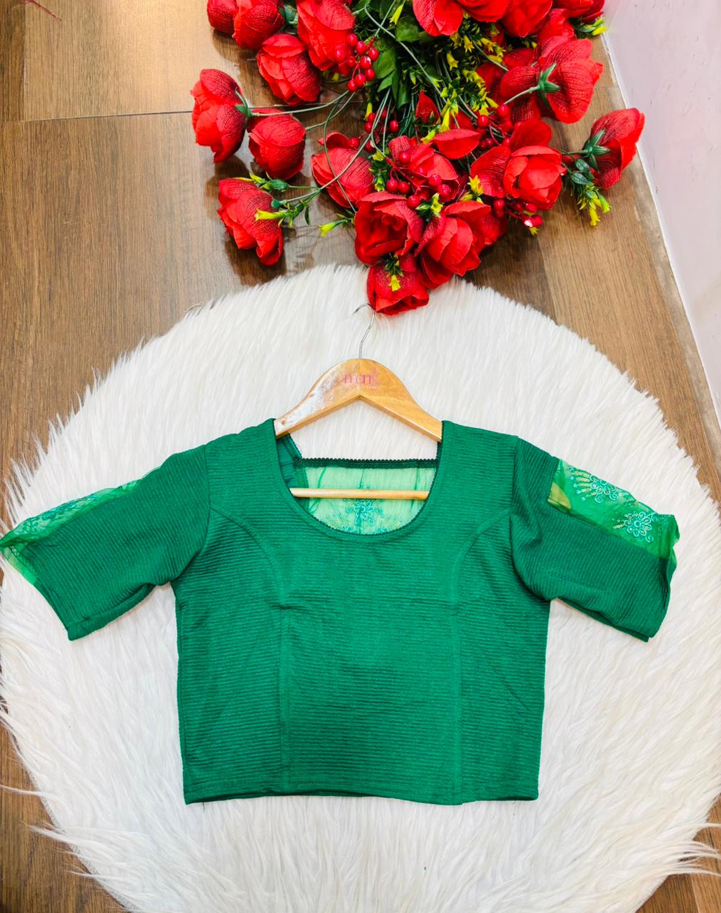 Heritage Glow-Stretchable Knitted Blouse
