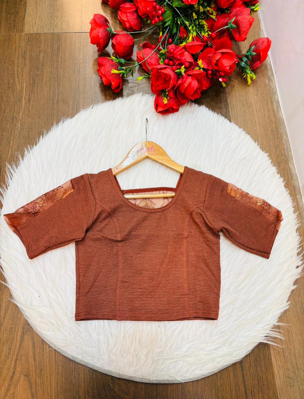 Heritage Glow-Stretchable Knitted Blouse