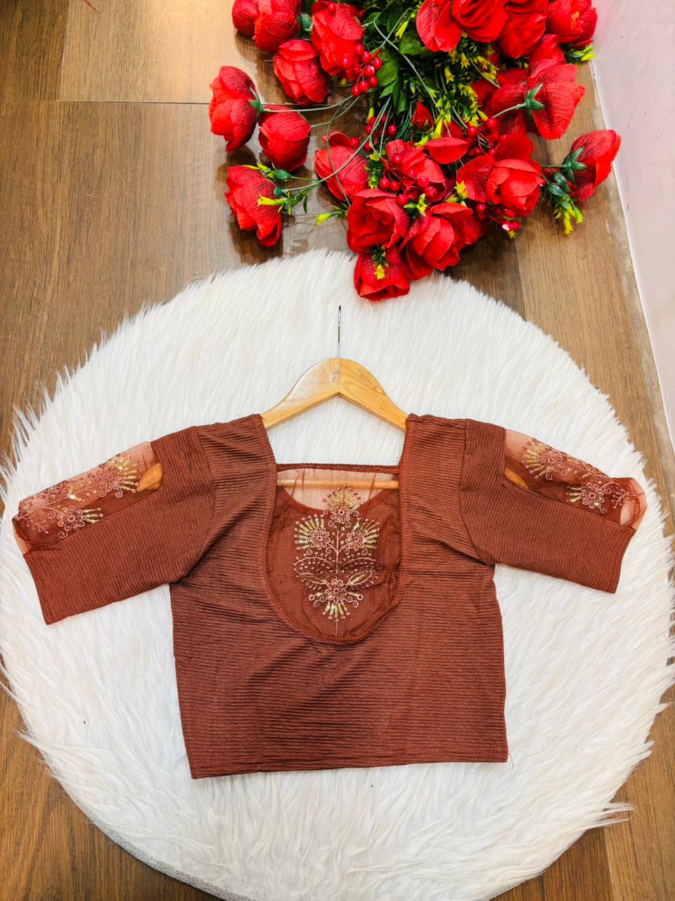 Heritage Glow-Stretchable Knitted Blouse