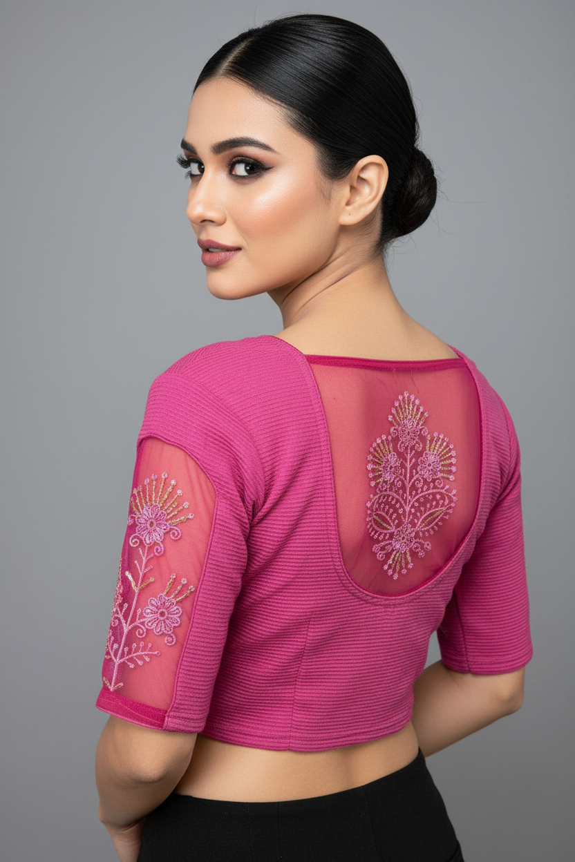 Heritage Glow-Stretchable Knitted Blouse