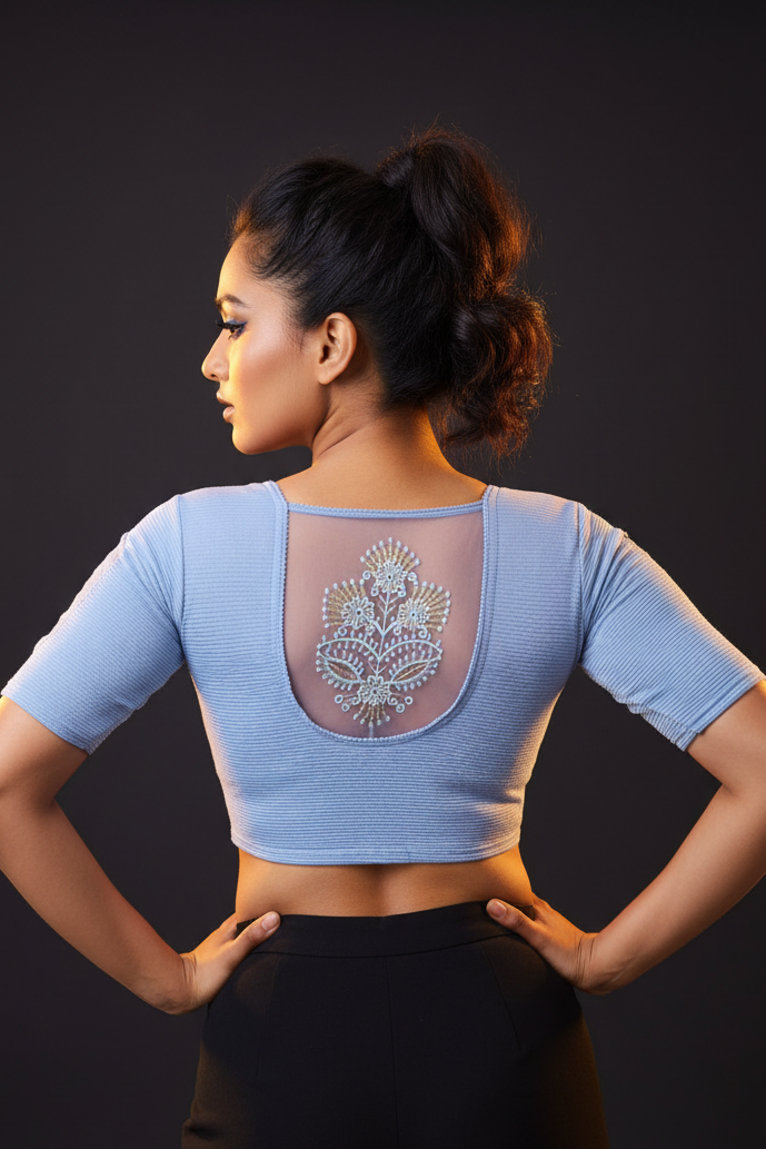 Heritage Glow-Stretchable Knitted Blouse