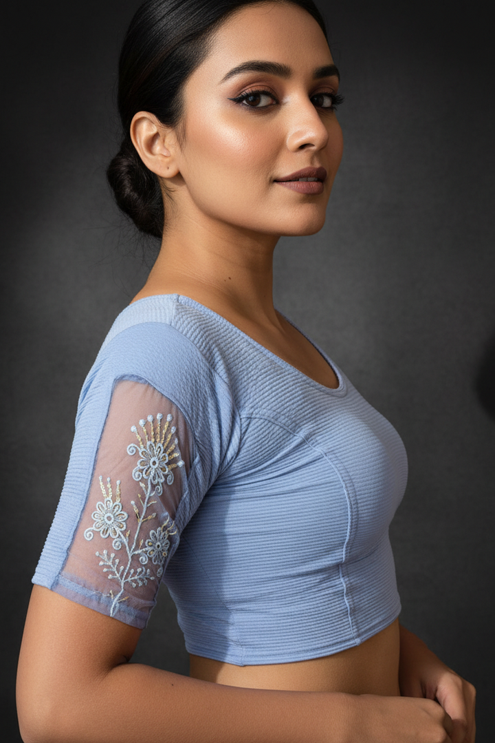 Heritage Glow-Stretchable Knitted Blouse