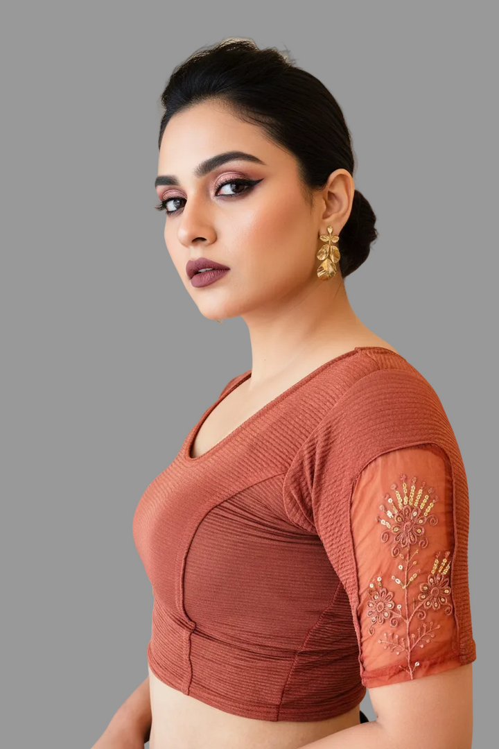 Heritage Glow-Stretchable Knitted Blouse