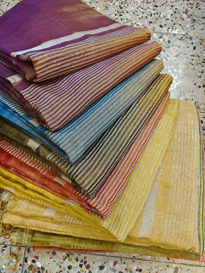 Blush Harmony Tissue Linen Saree