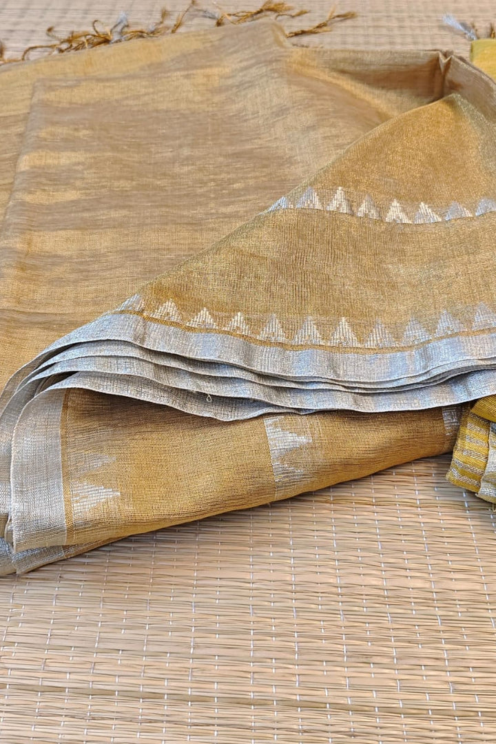 Blush Harmony Tissue Linen Saree