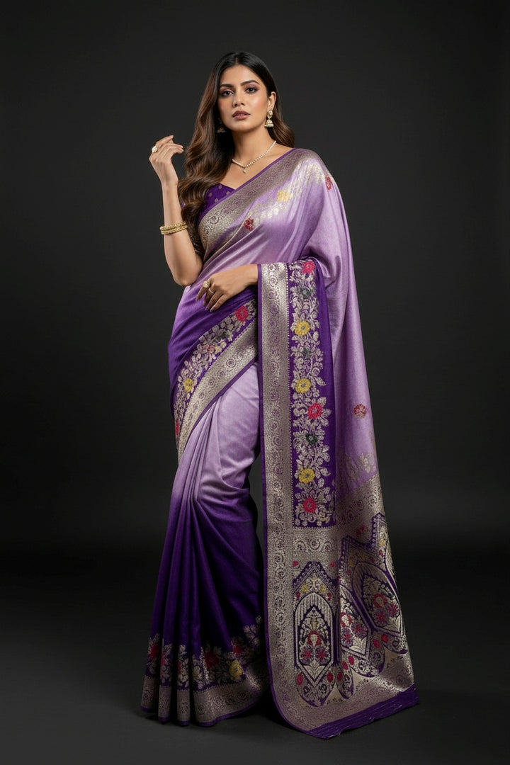 Abstract Weave Viscose Dolla Silk Saree