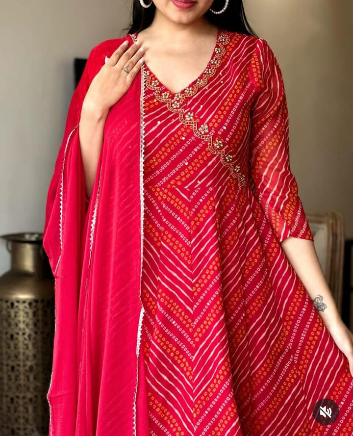 Leherika Anarkali Cotton Kurti Set