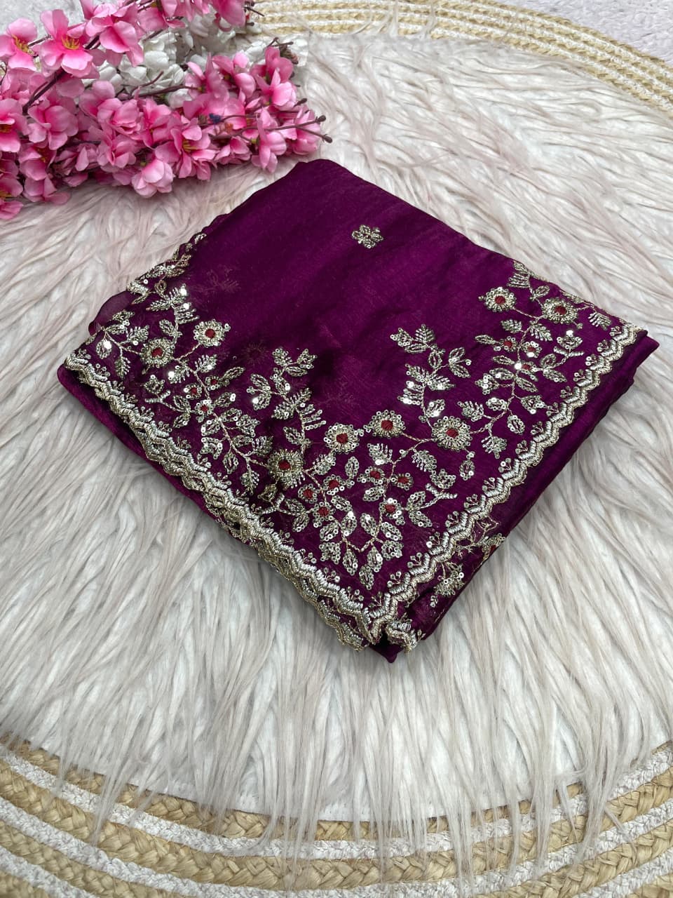 Florise Designer Embroidery Silk Saree